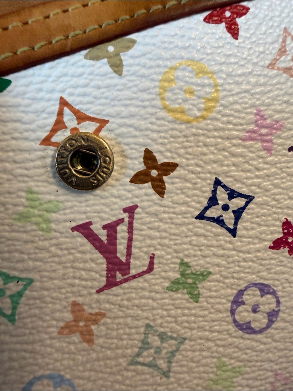 Louis Vuitton Multicolor Monogram White Canvas Wallet with Brown Trim - Picture 14 of 16